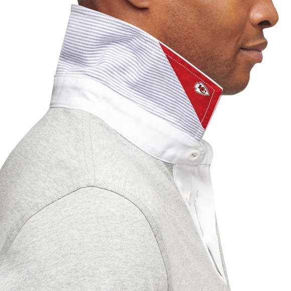 Tommy Hilfiger Kansas City Chiefs Quarter Button Collared Long Sleeve Shirt LG - Picture 4 of 16